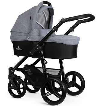 Детская коляска 2 в 1 Venicci Soft Med Grey (на черном шасси)