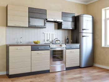 Кухня Венеция МДФ венге беленый дуб 1800