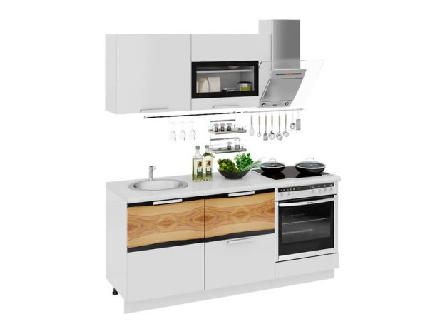 Кухонный гарнитур Фэнтези Белый универс, Вуд 1,8м