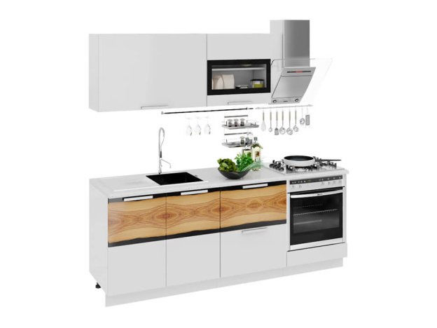 Кухонный гарнитур Фэнтези Белый универс, Вуд 2,1м