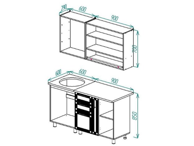 Кухонный гарнитур Легенда 3 1500